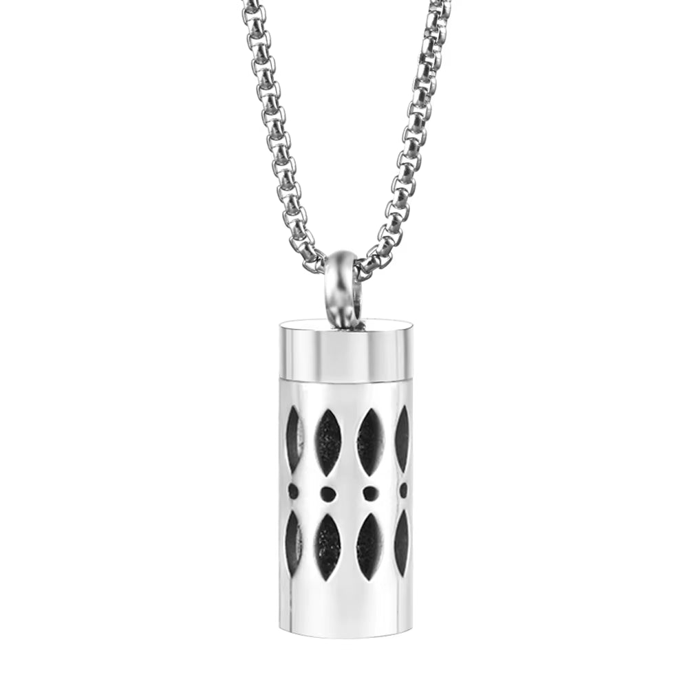 New Stainless Steel Aromatherapy Perfume Necklace Essential Oil Diffuser Flowers Hollow Pendant Spiral Open Charm Women Jewelry