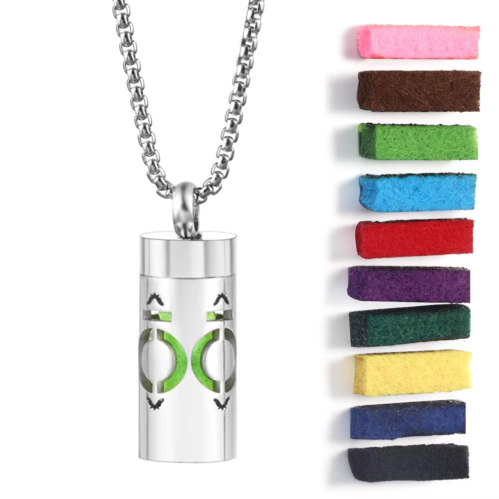 New Stainless Steel Aromatherapy Perfume Necklace Essential Oil Diffuser Flowers Hollow Pendant Spiral Open Charm Women Jewelry