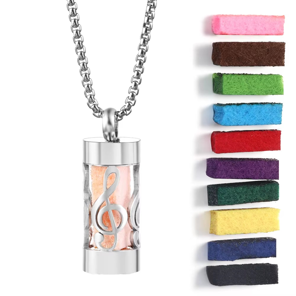 New Stainless Steel Aromatherapy Perfume Necklace Essential Oil Diffuser Flowers Hollow Pendant Spiral Open Charm Women Jewelry