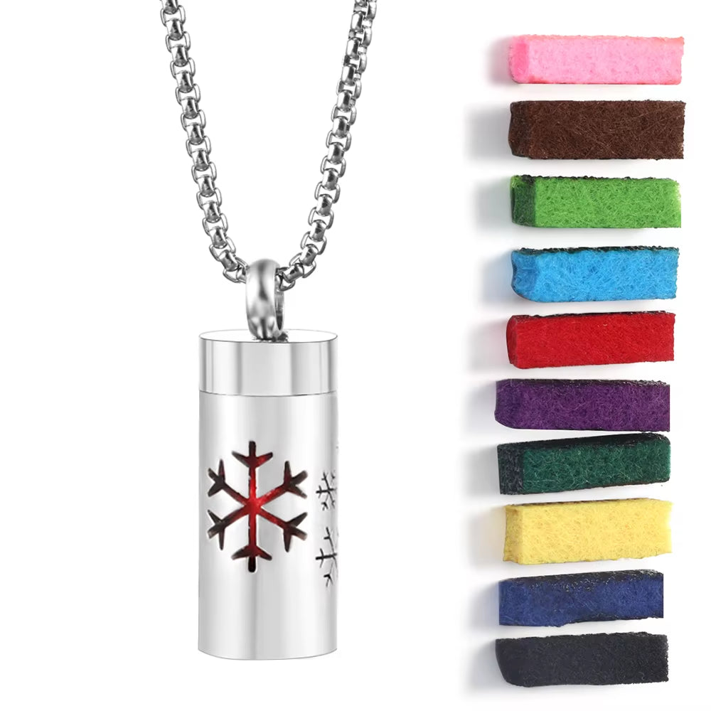 New Stainless Steel Aromatherapy Perfume Necklace Essential Oil Diffuser Flowers Hollow Pendant Spiral Open Charm Women Jewelry