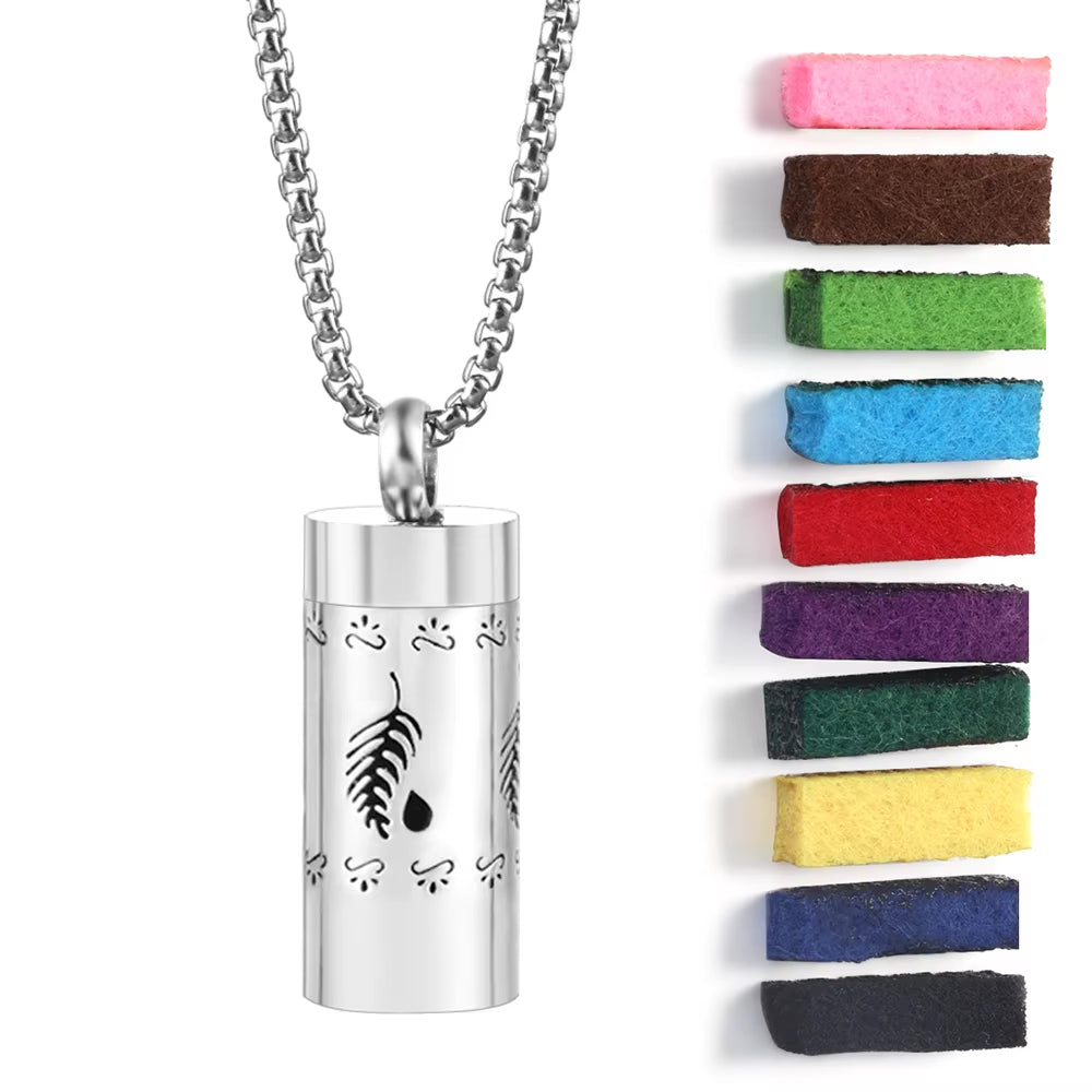 New Stainless Steel Aromatherapy Perfume Necklace Essential Oil Diffuser Flowers Hollow Pendant Spiral Open Charm Women Jewelry