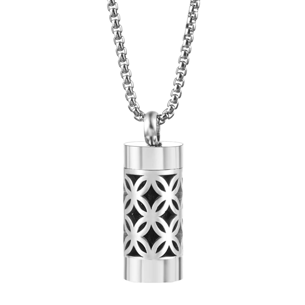 New Stainless Steel Aromatherapy Perfume Necklace Essential Oil Diffuser Flowers Hollow Pendant Spiral Open Charm Women Jewelry