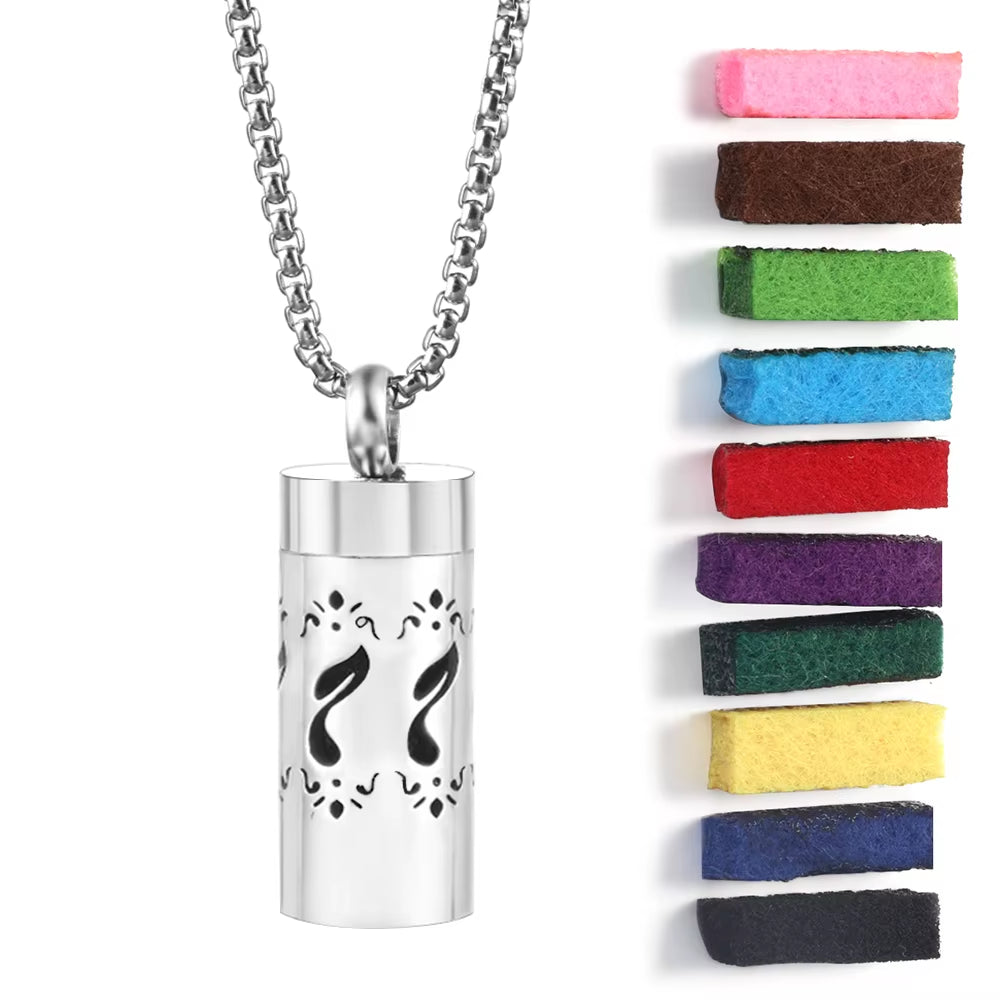 New Stainless Steel Aromatherapy Perfume Necklace Essential Oil Diffuser Flowers Hollow Pendant Spiral Open Charm Women Jewelry