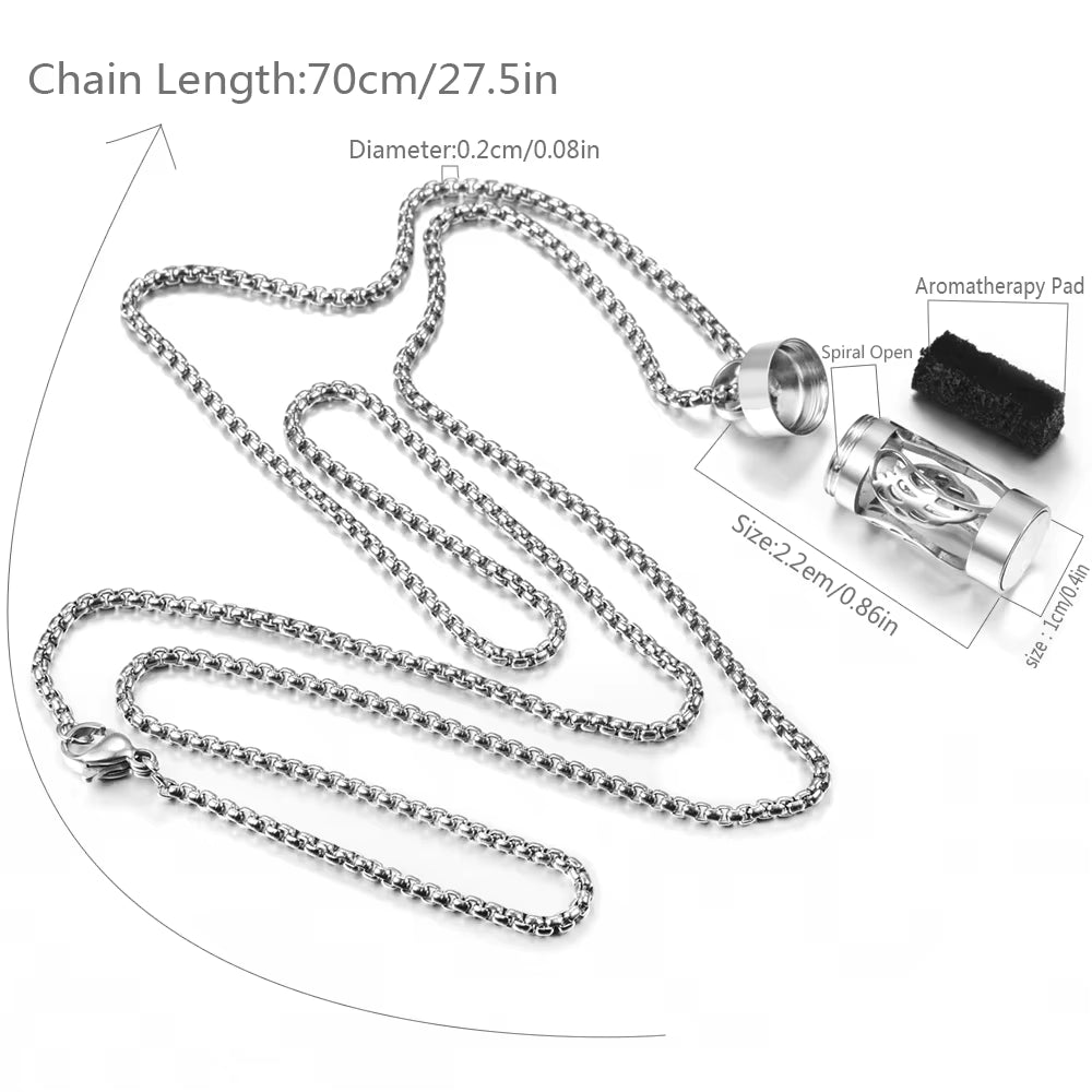 New Stainless Steel Aromatherapy Perfume Necklace Essential Oil Diffuser Flowers Hollow Pendant Spiral Open Charm Women Jewelry